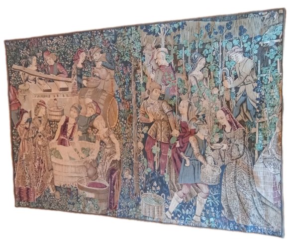 Ancienne tapisserie Les vendanges G. Boitard A. Demay Old Tapestry