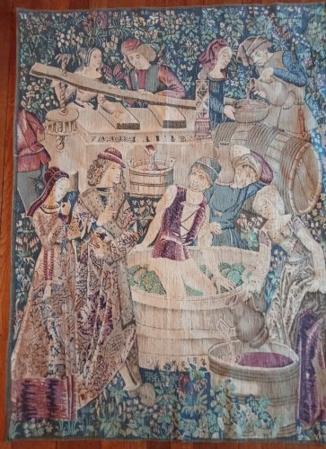 Ancienne tapisserie Les vendanges G. Boitard A. Demay Old Tapestry