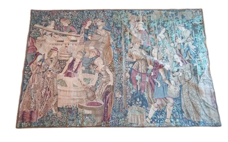 Ancienne tapisserie Les vendanges G. Boitard A. Demay Old Tapestry