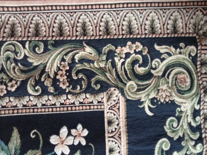 Ancienne tapisserie Metrax The Jay Décor Geai Panier Fleurs Fruits Made Belgium