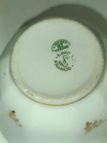 ancienne tasse et soucoupe porcelaine HT limoges 1ere communion en bon etat
