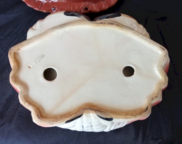Ancienne Terrine Boite Crabe Tourteau Céramique Barbotine Michel Caugant