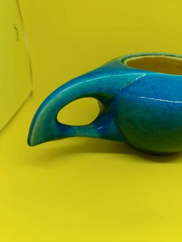 ancienne theiere bleu signée lachenal en bon etat