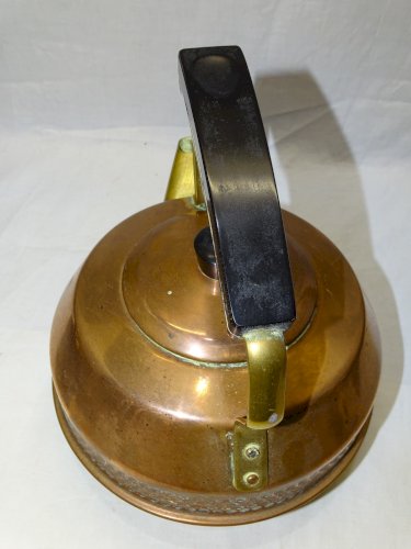 -ANCIENNE THEIERE CUIVRE VINTAGE METAUX OUVRE/VESOUL LE TREFLE COLLECTION   D