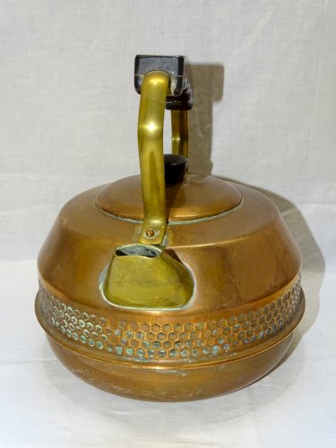 -ANCIENNE THEIERE CUIVRE VINTAGE METAUX OUVRE/VESOUL LE TREFLE COLLECTION   D