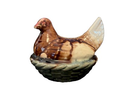 Ancienne tirelire à casser poule couveuse céramique vintage décoration