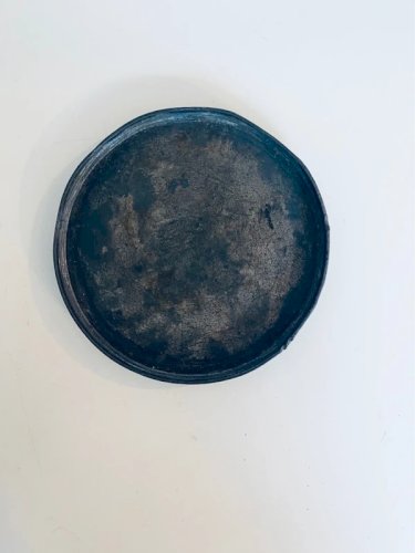 Ancienne tirelire cloche en régule plomb art populaire fleurs XIXe vintage