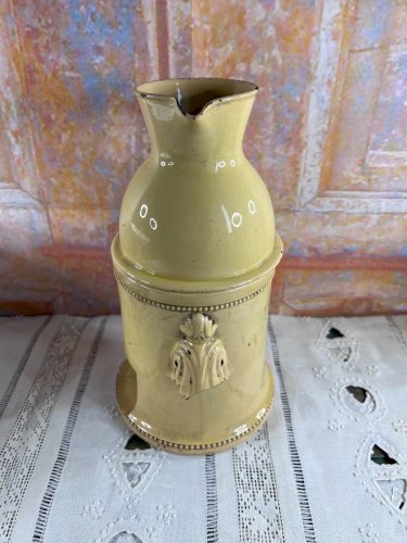 Ancienne tisanière en faïence française – Réchaud et pichet – XVIIIe / XIXe