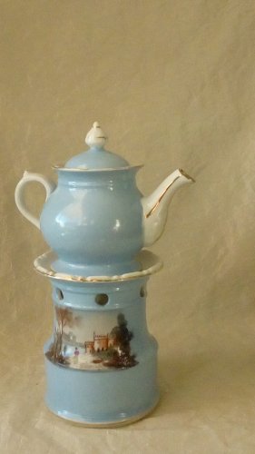 ANCIENNE TISANIERE EN PORCELAINE DE PARIS DECOR PAYSAGE FIN 19 éme debut 20 éme*