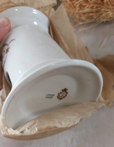Ancienne tisanière / veilleuse, Tisane de la charité, en porcelaine de Limoges