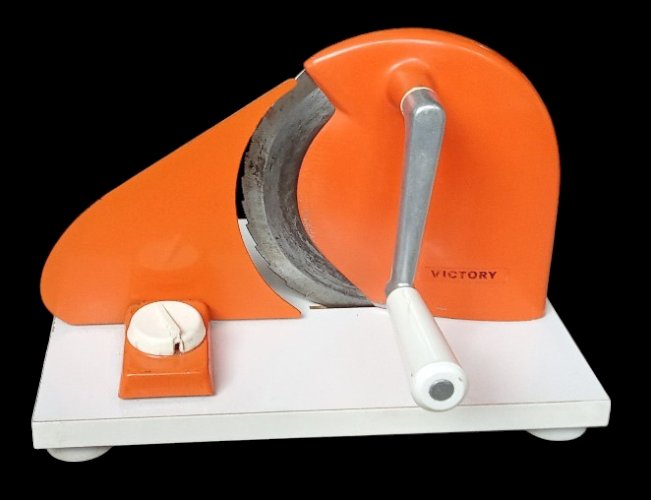 Ancienne Trancheuse manuelle Orange  Pain Charcuterie Cuisine Vintage