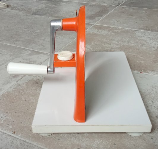 Ancienne Trancheuse manuelle Orange  Pain Charcuterie Cuisine Vintage