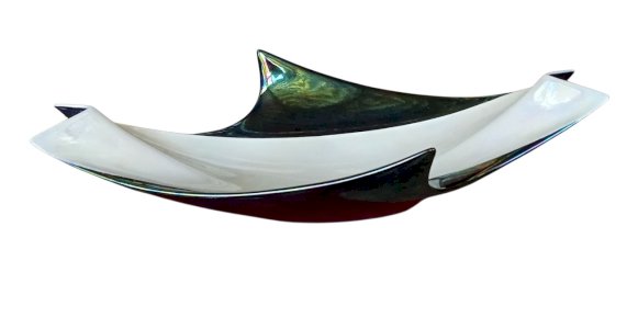 Ancienne Très Grande Coupe À Fruits Irisé Verceram/Art De La Table Vintage