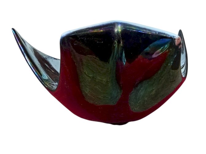 Ancienne Très Grande Coupe À Fruits Irisé Verceram/Art De La Table Vintage