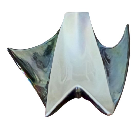 Ancienne Très Grande Coupe À Fruits Irisé Verceram/Art De La Table Vintage