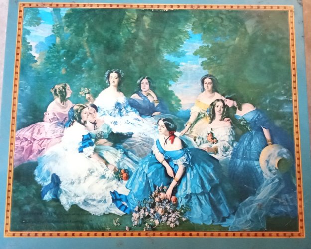 Ancienne très grande Publicité boite bonbons coq blanc ParisImpératrice Eugénie