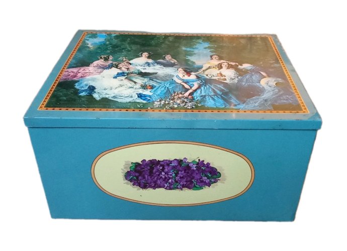 Ancienne très grande Publicité boite bonbons coq blanc ParisImpératrice Eugénie