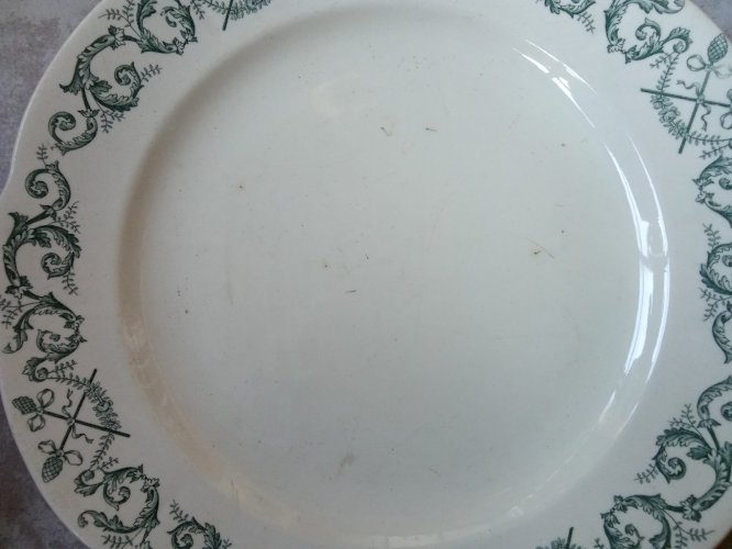 Ancienne Vaisselle Assiette Plat Longchamp Modèle Trévise Terre de fer 34 pcs