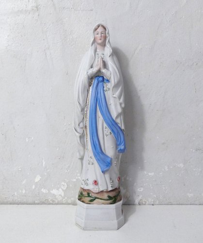 Ancienne vierge Marie statue en biscuit 29cm
