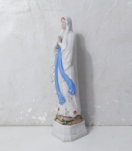 Ancienne vierge Marie statue en biscuit 29cm