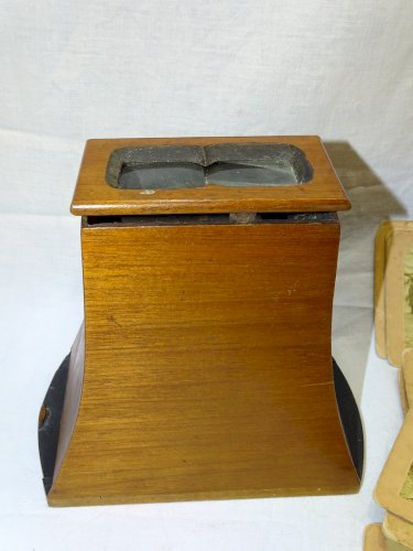 -ANCIENNE VISIONNEUSE STEREOSCOPIQUE BREWSTER ? CIRCA 1870 + 15 VUES CARTON    D