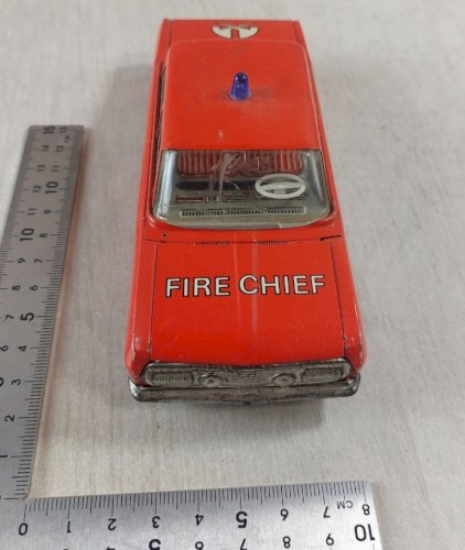 Ancienne voiture à friction, en tôle, Fire Chief, EHRI DDR