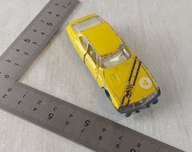 Old car, yellow Citroën Maserati SM, Majorette