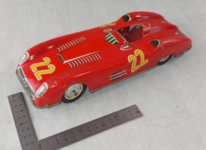 Old tin racing car, Mercedes 22, Joustra