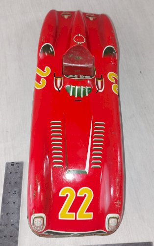 Ancienne voiture de course en tôle, Mercedes 22, Joustra