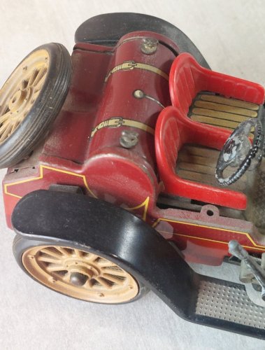 Ancienne voiture en tôle à clé, Mercer 1225, 35J 1913, Schuco ^