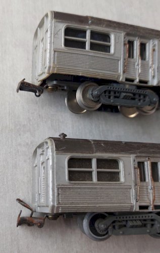 Anciennes automotrice et remorque d'extrémité, Budd rame inox Z5100, Jouef en HO ^