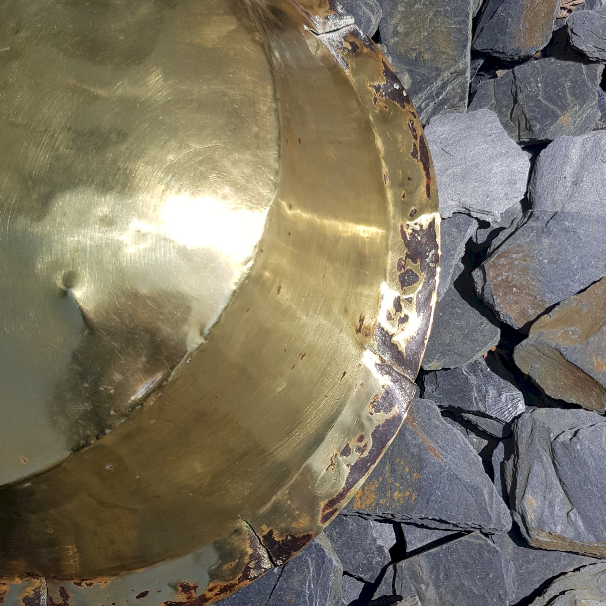 Ancienne Bassine En Cuivre – Diamètre 36 Cm, Hauteur 8 Cm – Vintage, état Correct