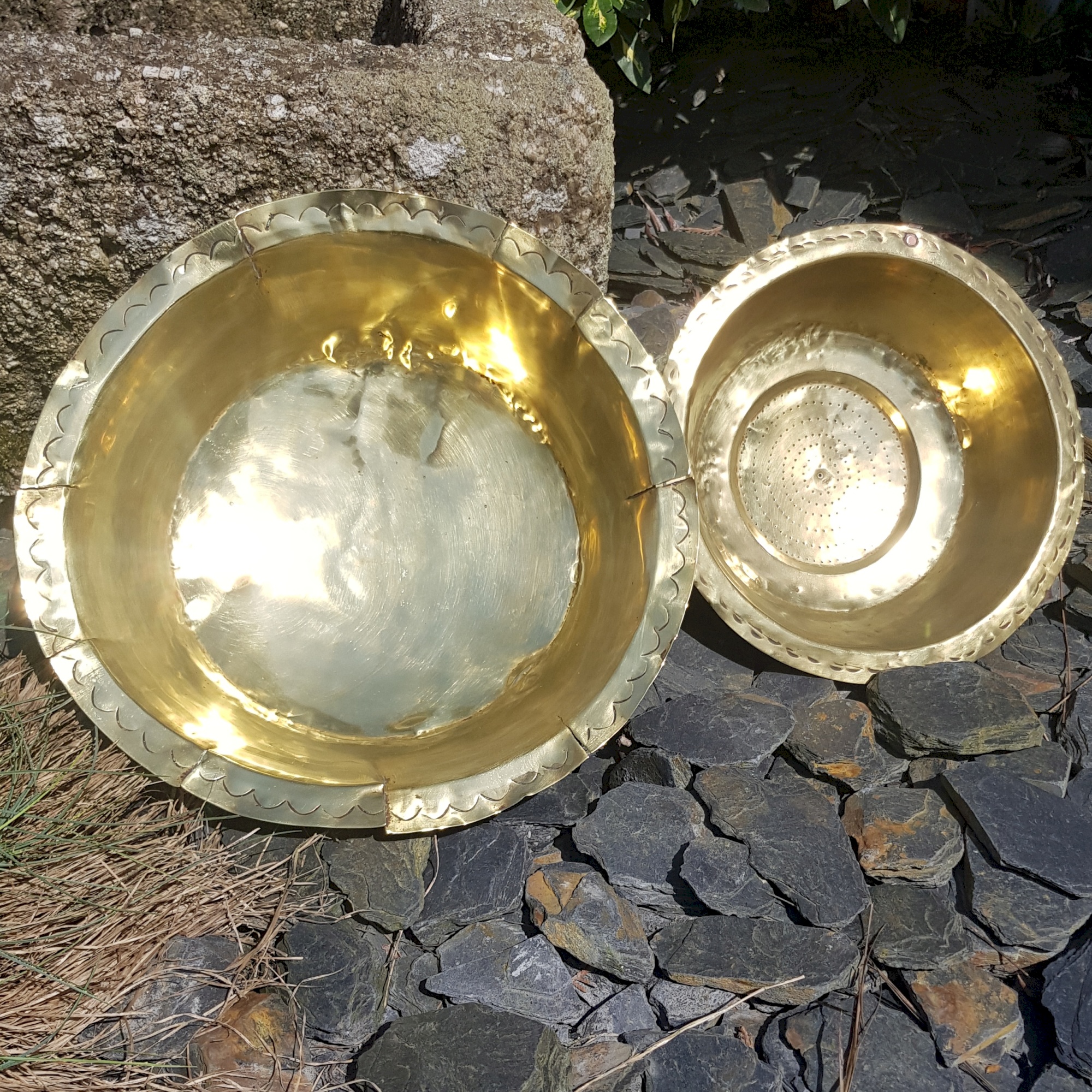 Ancienne Bassine En Cuivre – Diamètre 36 Cm, Hauteur 8 Cm – Vintage, état Correct