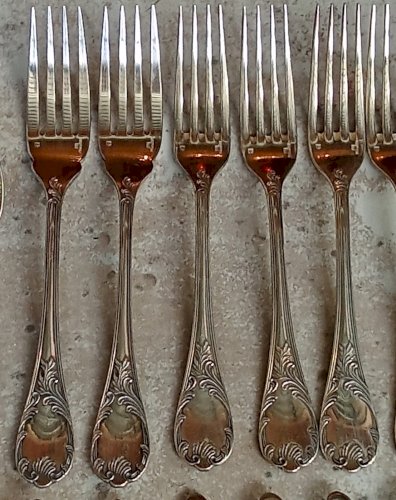 Anciens Couverts Ménagère Christofle Modèle Marly 26 Pièces Art De La Table