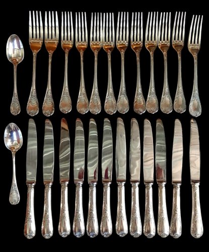 Anciens Couverts Ménagère Christofle Modèle Marly 26 Pièces Art De La Table