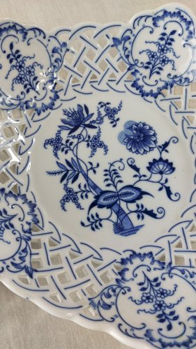 Anciens paniers, décor Blue Onion / porcelaine Tchécoslovaquie / Czech