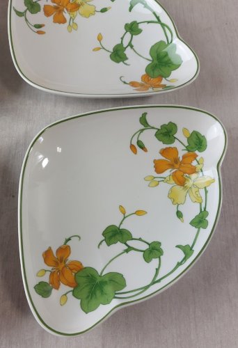 Anciens raviers / coupelles, décor Géranium, en céramique de Villeroy & Boch