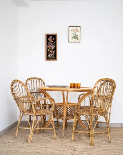 Ange, l'ensemble de table et chaises en rotin N°4
