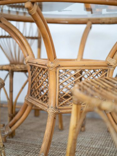 Ange, l'ensemble de table et chaises en rotin N°4