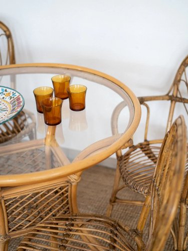 Ange, l'ensemble de table et chaises en rotin N°4
