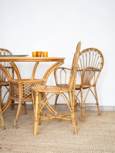Ange, l'ensemble de table et chaises en rotin N°4