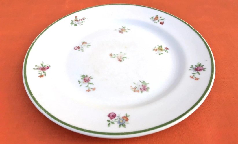 Années 1930 Assiette décor floral Porcelaine Limoges France