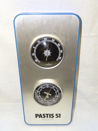 -ANNEES 1970 BAROMETRE THERMOMETRE A AIGUILLES PUBLICITE PASTIS 51 ANISETTE    D