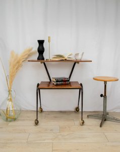 Anouk, the double-tier wooden serving trolley N°246