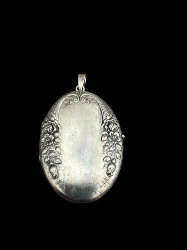 Antic Locket-Ancien important médaillon floral souvenir art déco 1925 vintage