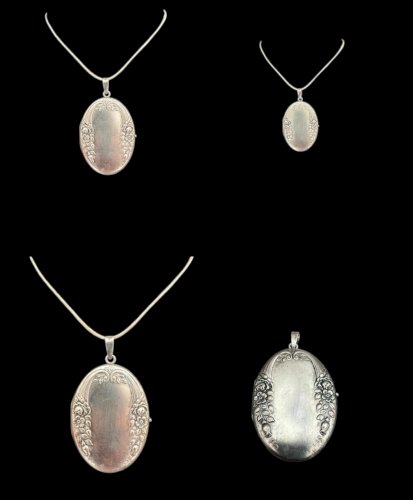 Antic Locket-Ancien important médaillon floral souvenir art déco 1925 vintage