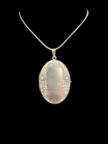 Antic Locket-Ancien important médaillon floral souvenir art déco 1925 vintage