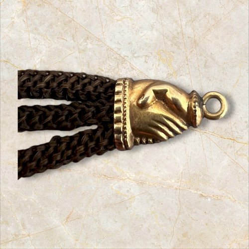 Antic victorian watch chaîn Pocket Real Hair 19 Eme  Siècle Amitié Souvenir