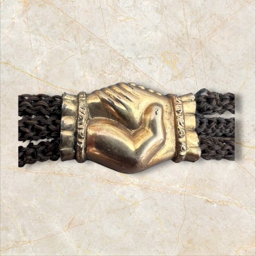 Antic victorian watch chaîn Pocket Real Hair 19 Eme  Siècle Amitié Souvenir