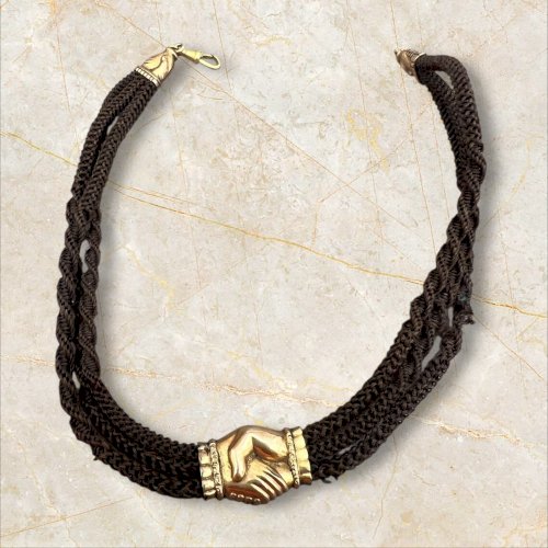 Antic victorian watch chaîn Pocket Real Hair 19 Eme  Siècle Amitié Souvenir
